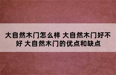 大自然木门怎么样 大自然木门好不好 大自然木门的优点和缺点